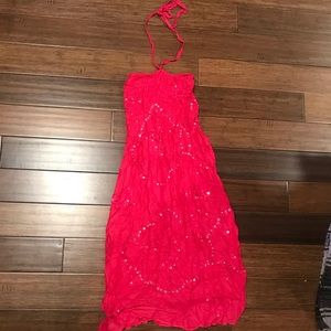 Halter or strapless dress